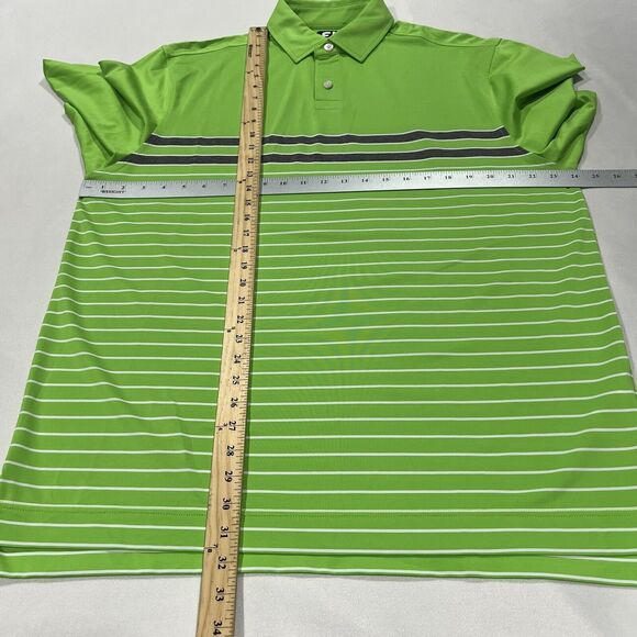 FootJoy FJ Men Lime‎ Green Performance Button Golf Polo Logo Shirt Size Large - Picture 6 of 6
